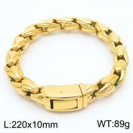 European and American vacuum plated gold snake head stainless steel men's bracelet