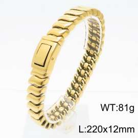Hip Hop Style Vacuum Electroplated Gold Keel Chain Stainless Steel Men's Bracelet
