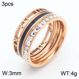 Light Luxury Circle Roman Numeral Hollow Titanium Steel Ring