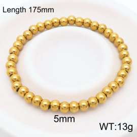 175x5mm Gold Stainless Steel Beaded Bracelet Adjustable Elastic Bracelet