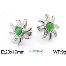 Silver Plated Stainless Steel Stud Earrings Gemstone Earrings for Women