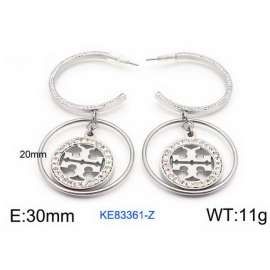 Women's Silver Hoop Earrings Silver Plated Stainless Steel Earrings