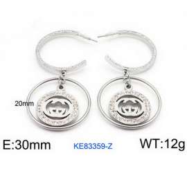 Women's Silver Hoop Earrings Silver Plated Stainless Steel Earrings