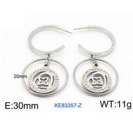 Women's Silver Hoop Earrings Silver Plated Stainless Steel Earrings