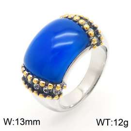 Vintage stainless steel opal ring for women