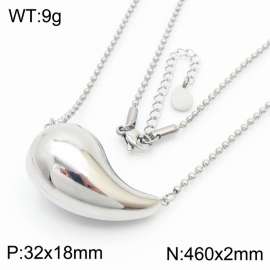 Hollow drop comma round snake chain necklace stainless  steel steel color simple light luxury collar for women
