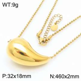 Hollow drop comma round snake chain necklace stainless steel gold  plated simple light luxury necklaces for women