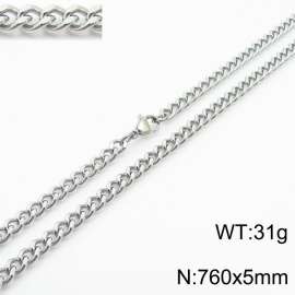 760×5mm Minimalist stainless steel necklace for men and women, niche design