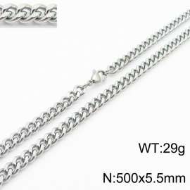 500×5.5mm Japanese and Korean minimalist neutral style stainless steel double-sided polished necklace