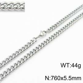 760×5.5mm Japanese and Korean minimalist neutral style stainless steel double-sided polished necklace