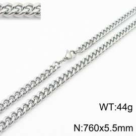 760×5.5mm Japanese and Korean minimalist neutral style stainless steel double-sided polished necklace