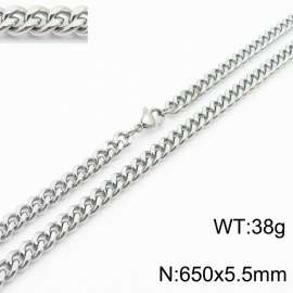 650×5.5mm Japanese and Korean minimalist neutral style stainless steel double-sided polished necklace