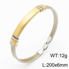 Stainless Steel 200x6mm Rope Chain Simple Special Buckle Multi layer Splice Silver&gold Color Bracelet