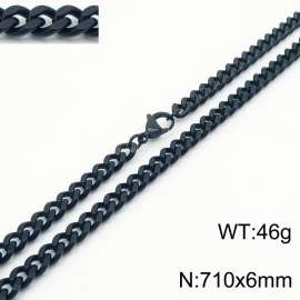 710×6mm Hip Hop Versatile Double Sided Grinding Cuban Chain Men's and Women's Necklaces Sweater Chain