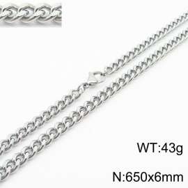 650×6mm Hip Hop Versatile Double Sided Grinding Cuban Chain Men's and Women's Necklaces Sweater Chain