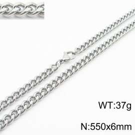 550×6mm Hip Hop Versatile Double Sided Grinding Cuban Chain Men's and Women's Necklaces Sweater Chain