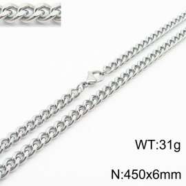 450×6mm Hip Hop Versatile Double Sided Grinding Cuban Chain Men's and Women's Necklaces Sweater Chain