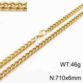 710×6mm Hip Hop Versatile Double Sided Grinding Cuban Chain Men's and Women's Necklaces Sweater Chain