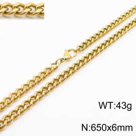650×6mm Hip Hop Versatile Double Sided Grinding Cuban Chain Men's and Women's Necklaces Sweater Chain