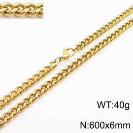 600×6mm Hip Hop Versatile Double Sided Grinding Cuban Chain Men's and Women's Necklaces Sweater Chain