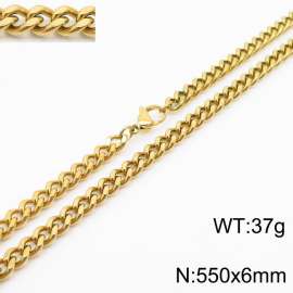 550×6mm Hip Hop Versatile Double Sided Grinding Cuban Chain Men's and Women's Necklaces Sweater Chain