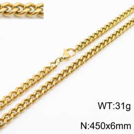 450×6mm Hip Hop Versatile Double Sided Grinding Cuban Chain Men's and Women's Necklaces Sweater Chain