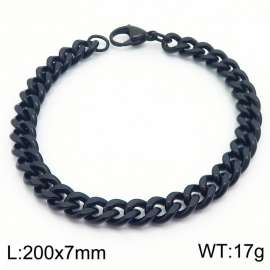 European and American hip-hop style double-sided polished Cuban chain stainless steel men's bracelet