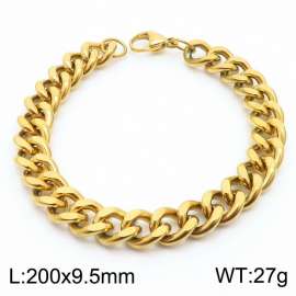 200x9.5mm twist cuban chain gold color Stainless Steel bracelet for men women