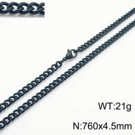 760x4.5mm Link Choker 18k Black Jewelry Stainless Steel Vine Chain Necklaces