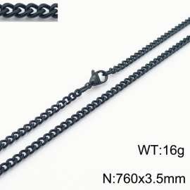 760x3.5mm Link Choker 18k Black Jewelry Stainless Steel Vine Chain Necklaces