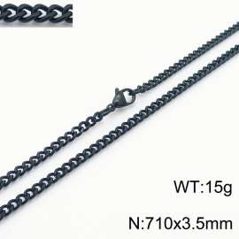 710x3.5mm Link Choker 18k Black Jewelry Stainless Steel Vine Chain Necklaces