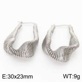 Special Design Irregular Twisted Hollow Earrings For Women Minimalist Polished Stainless Steel Wave Jewelry