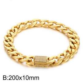 stainless steel figaro chain stone bracelet for men gold color cubarn jewelry