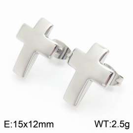 Minimalist design of stainless steel cross earrings for men and women