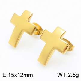 Minimalist design of stainless steel cross earrings for men and women