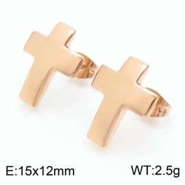 Minimalist design of stainless steel cross earrings for men and women