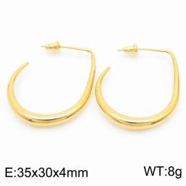 Advanced Geometric Round Tube U-shaped Stainless Steel Women's Earrings