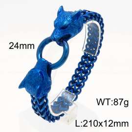 Personalized and domineering stainless steel men's wolf head bracelet