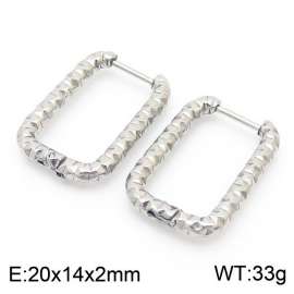 New Trendy Irregular Tapping Point Rectangle Hollow Earrings for Women Stainless Steel Jewelry