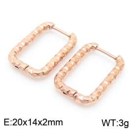 New Trendy Irregular Tapping Point Rectangle Hollow Earrings for Women Stainless Steel Rose Gold Color Jewelry