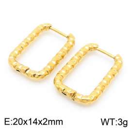 New Trendy Irregular Tapping Point Rectangle Hollow Earrings for Women Stainless Steel Gold Color Jewelry