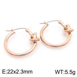 Specially Design Round Knots Hollow Earrings for Women Stainless Steel Rose Gold Color Trendy Jewelry