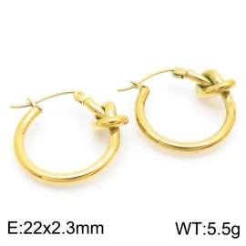 Specially Design Round Knots Hollow Earrings for Women Stainless Steel Gold Color Trendy Jewelry
