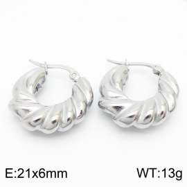 Chunky Stainless Steel Silver Hoop Earrings