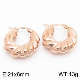 Chunky Stainless Steel Rose Gold Hoop Earrings