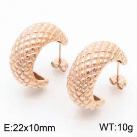 Chunky Stainless Steel Rose Gold Hoop Earrings