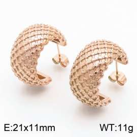 Chunky Stainless Steel Rose Gold Hoop Earrings