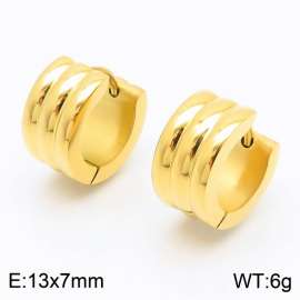 INS Wind geometry new titanium steel earrings Gold stainless steel three-layer circle earrings