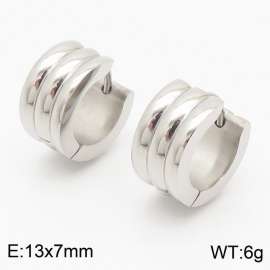 INS Wind Geometry new titanium steel earrings Steel color stainless steel triple circle earrings