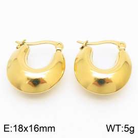 Women Gold-Plated Stainless Steel Plump U Shape Earrings